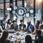 High-performing team collaboratively discussing feedback strategies to enhance employee performance and improve team communication for effective management and success.