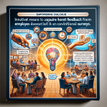 Visual representation of innovative employee feedback methods, highlighting strategies for authentic dialogue and engagement without relying on traditional surveys.