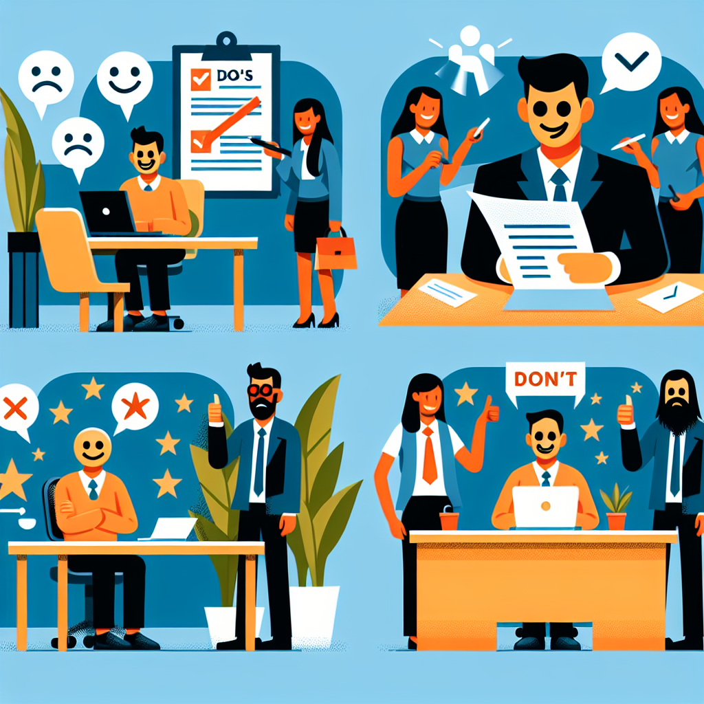 A visual guide illustrating the essential practices for collecting anonymous employee feedback, highlighting key do's and don'ts.